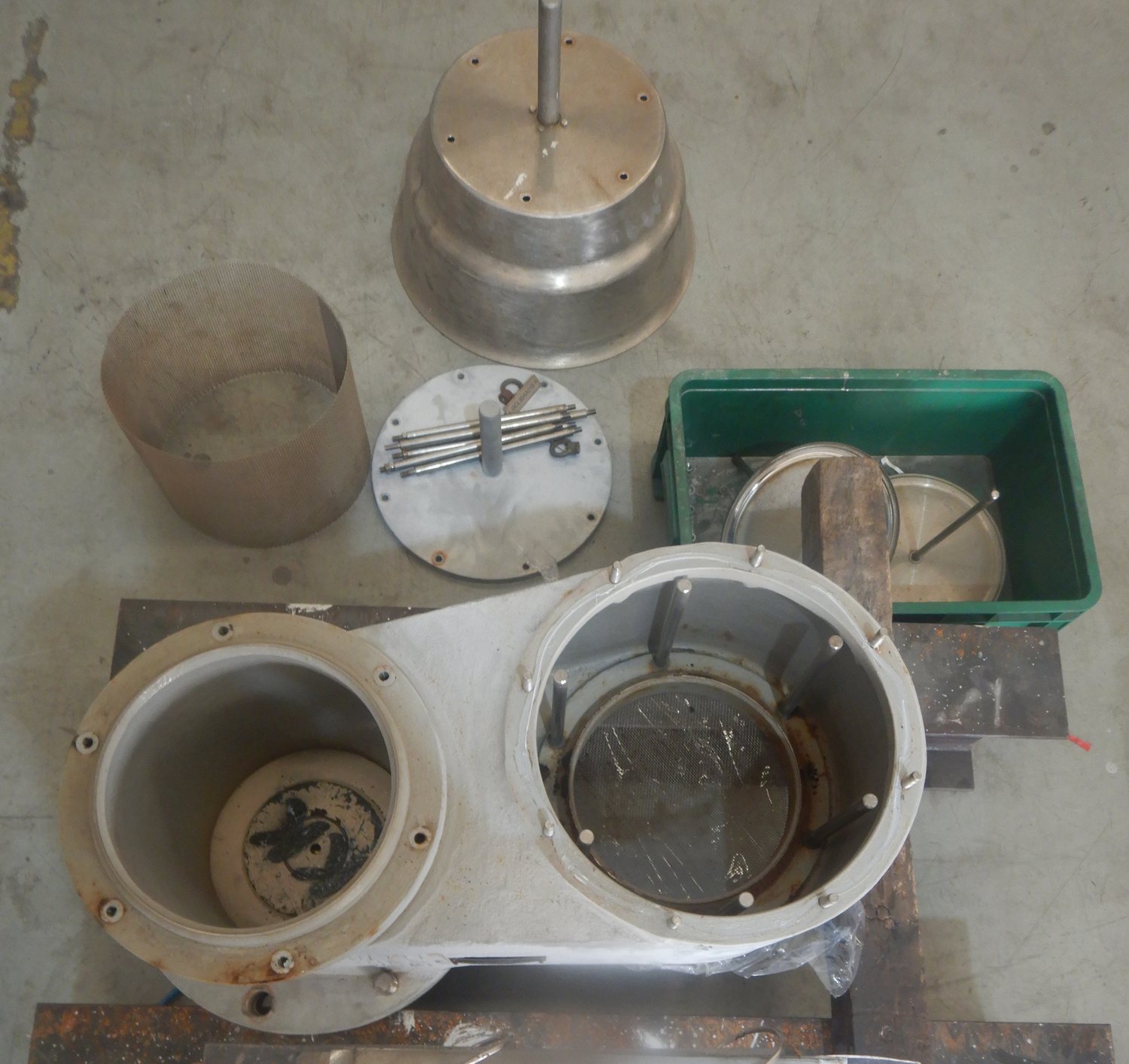 Breather valve parts laid out for inspection