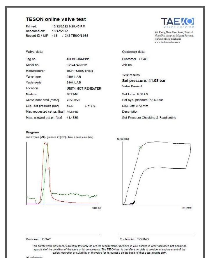 TESON test report